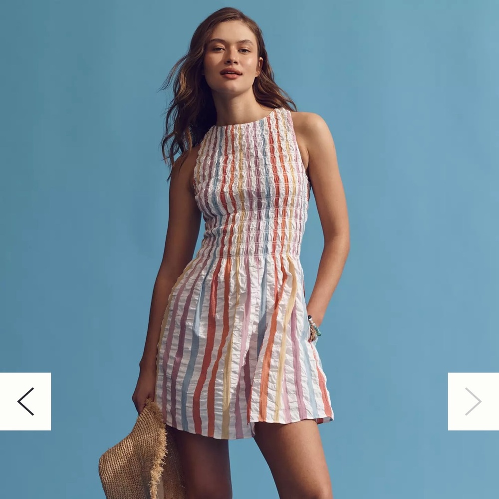 SAYLOR ELENOR STRIPE SEERSUCKER DRESS SIZE SMALL